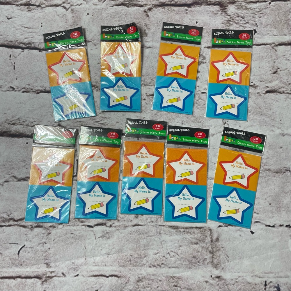 💰5/$20 Lot of 9 Packs of Back to School Sticker Name Tags
